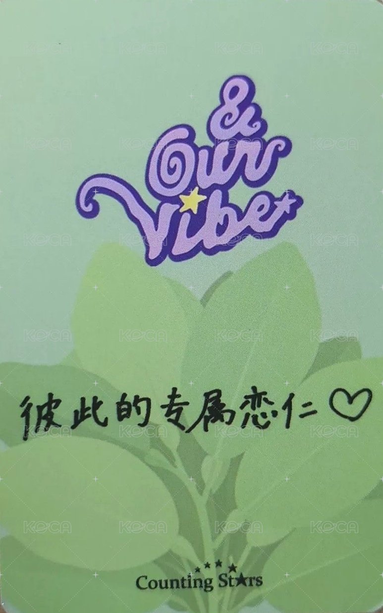 &Our Vibe 數星星 10.0 簽售卡  背面