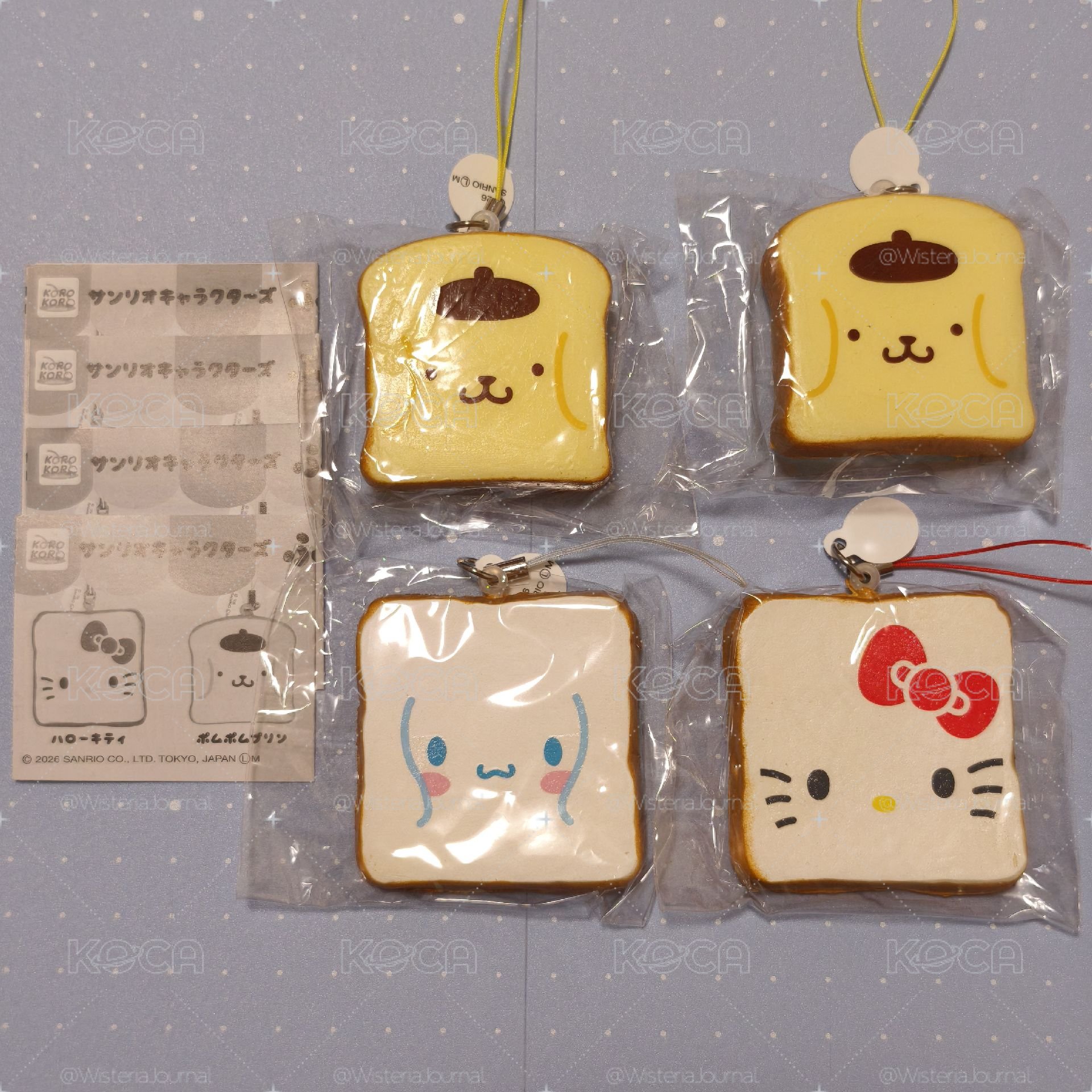 <全新未拆扭蛋> 三麗鷗 捏捏吐司吊飾 Hello Kitty 大耳狗 布丁狗 日本帶回