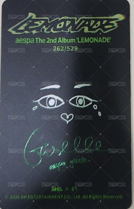 LEMONADE QQ音樂 五星吉 星光卡  背面