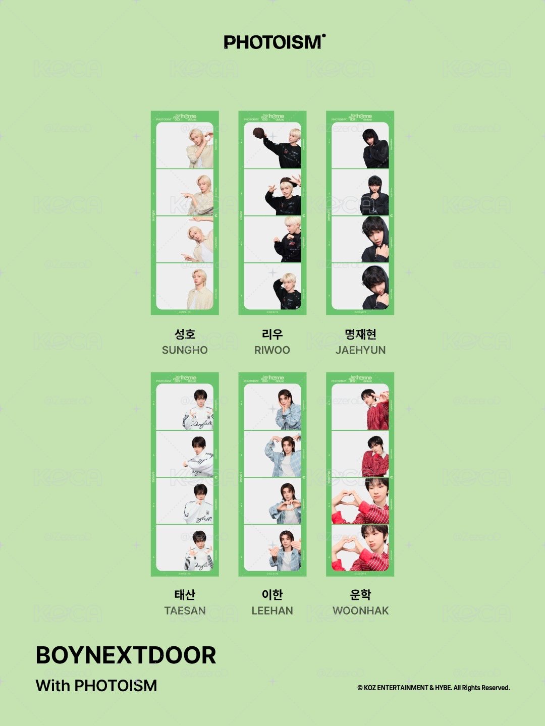 BOYNEXTDOOR home deluxe X photoism 人生四格卡 代印 1組兩張