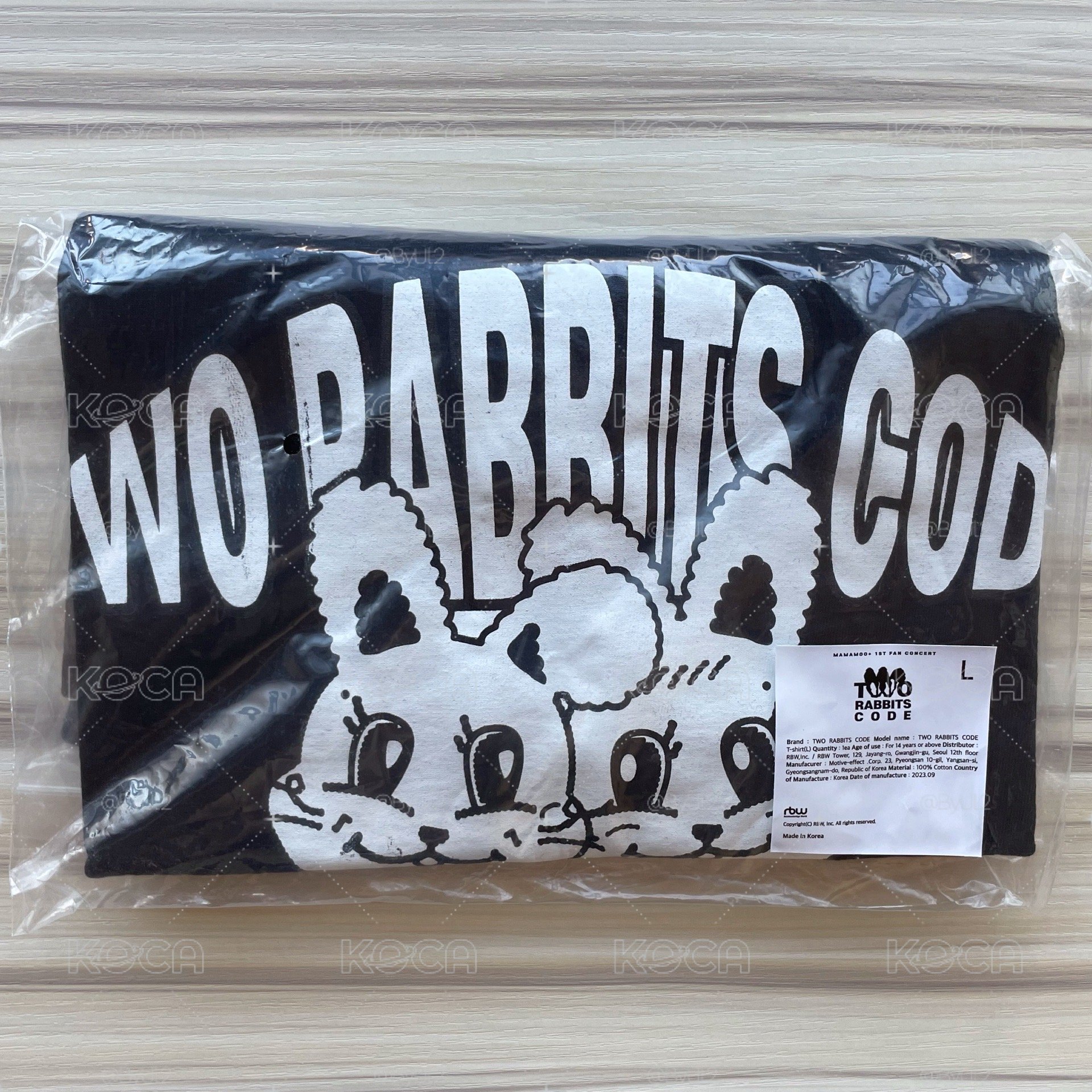 TWO RABBITS CODE周邊 黑色短袖T L