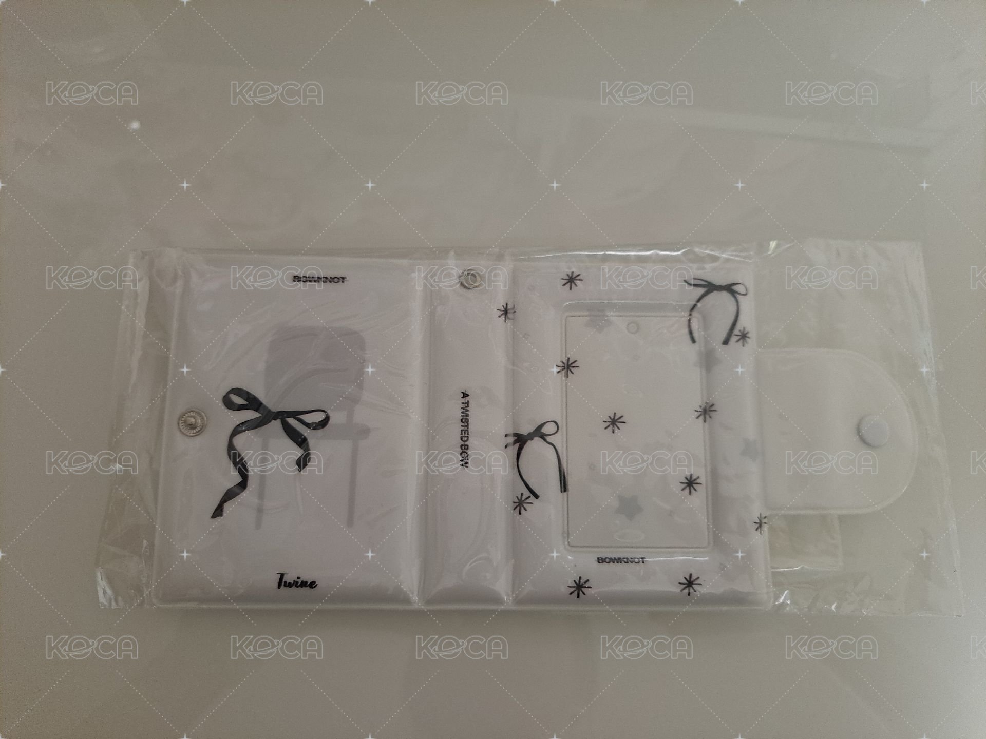 未拆蝴蝶結一宮格卡冊含吊飾 | 黑白