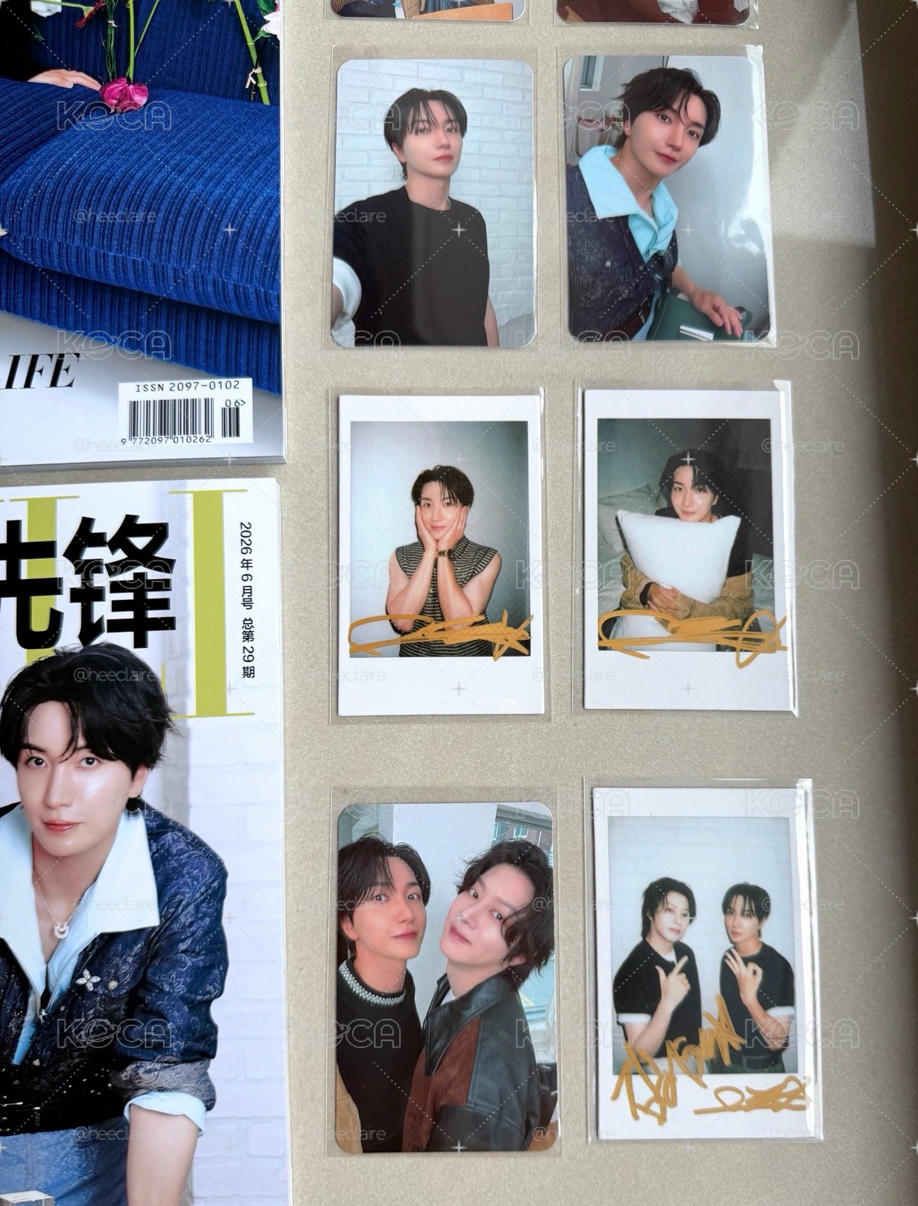 SJ 83z 瑞麗雜誌 如圖全10件（雜誌2本+特卡3+特語音卡+特印簽拍立得2+雙人卡1+雙人印簽拍立得）