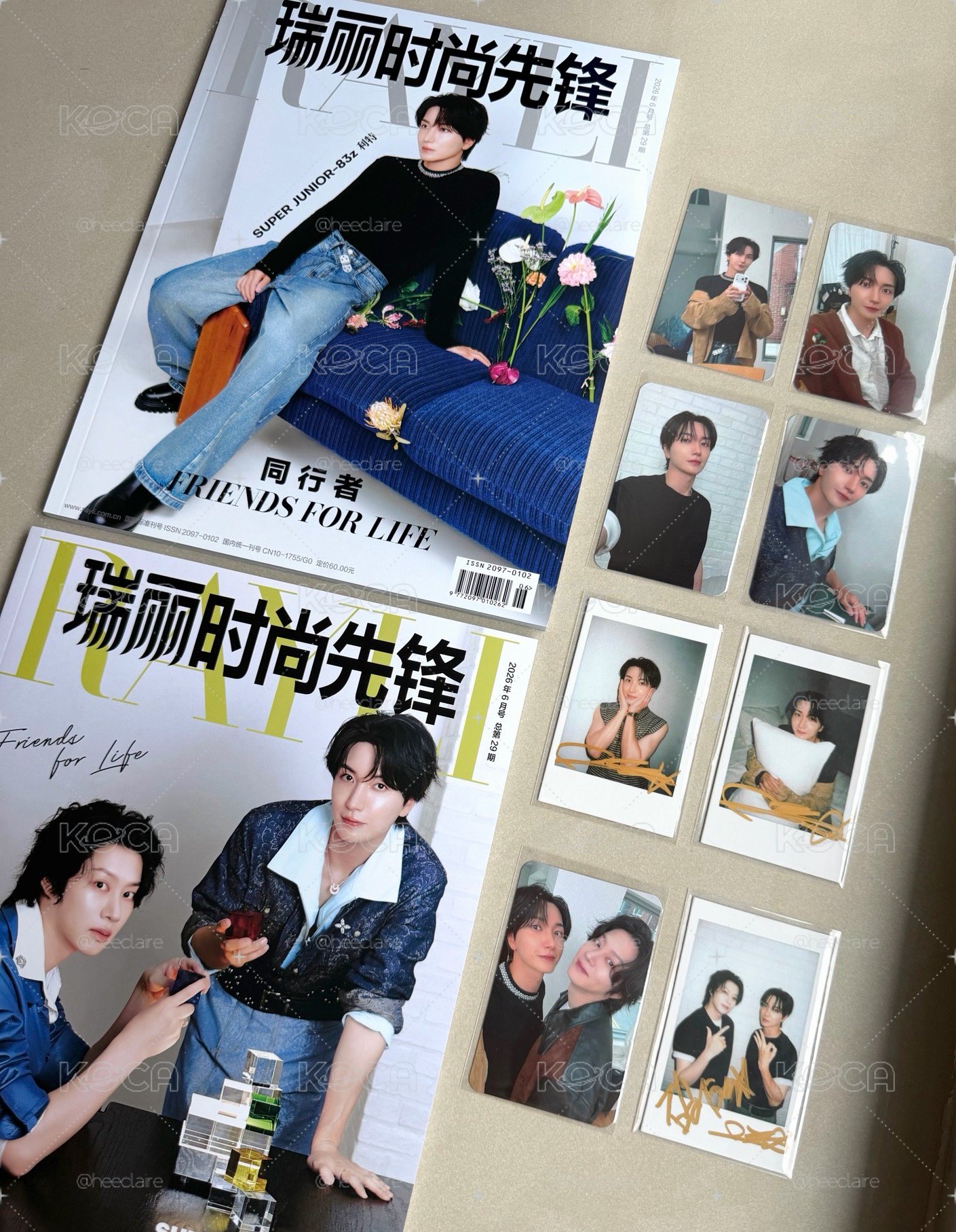 SJ 83z 瑞麗雜誌 如圖全10件（雜誌2本+特卡3+特語音卡+特印簽拍立得2+雙人卡1+雙人印簽拍立得）