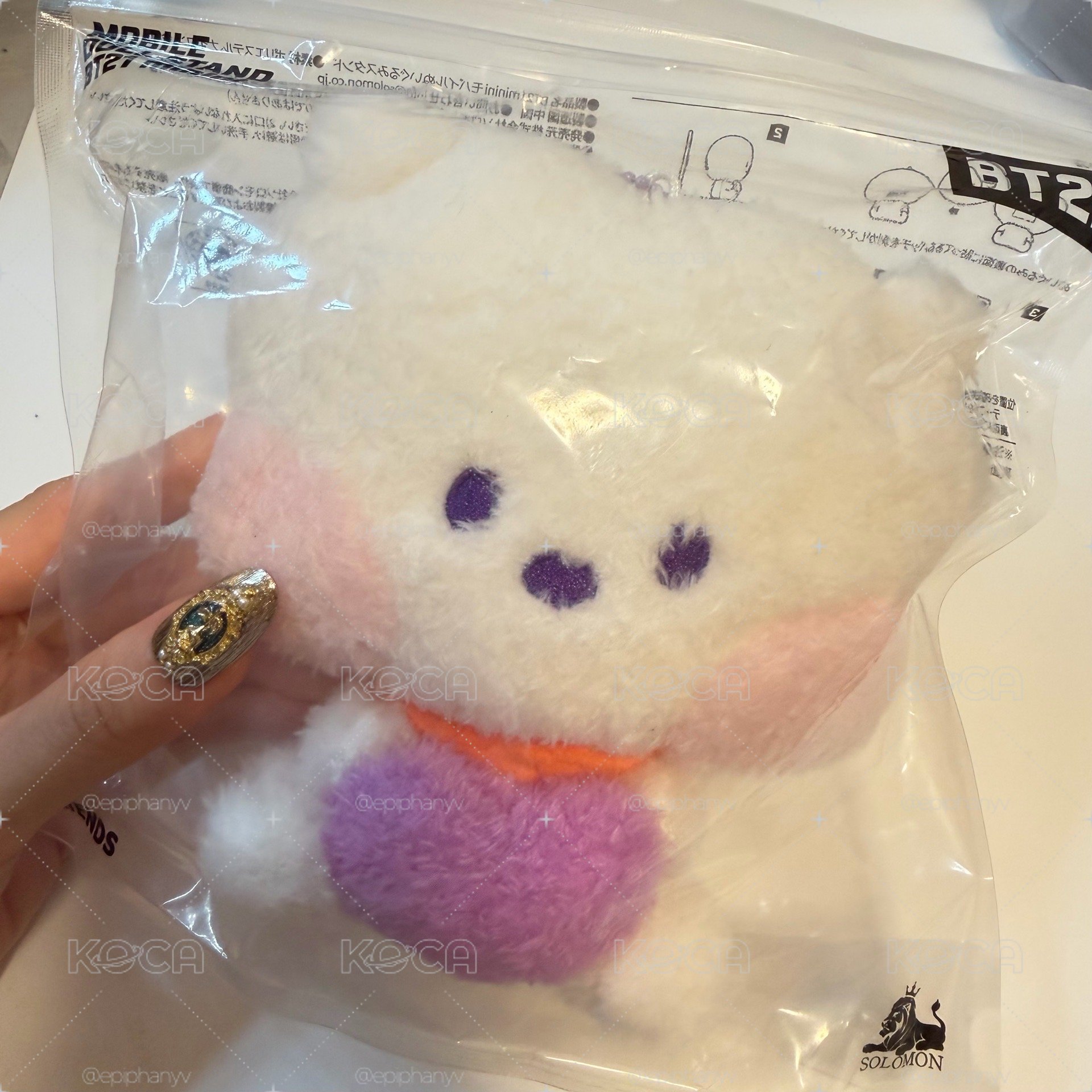  BT21 / 日限 MININI 豆豆眼2way手機支架毛絨娃娃掛飾