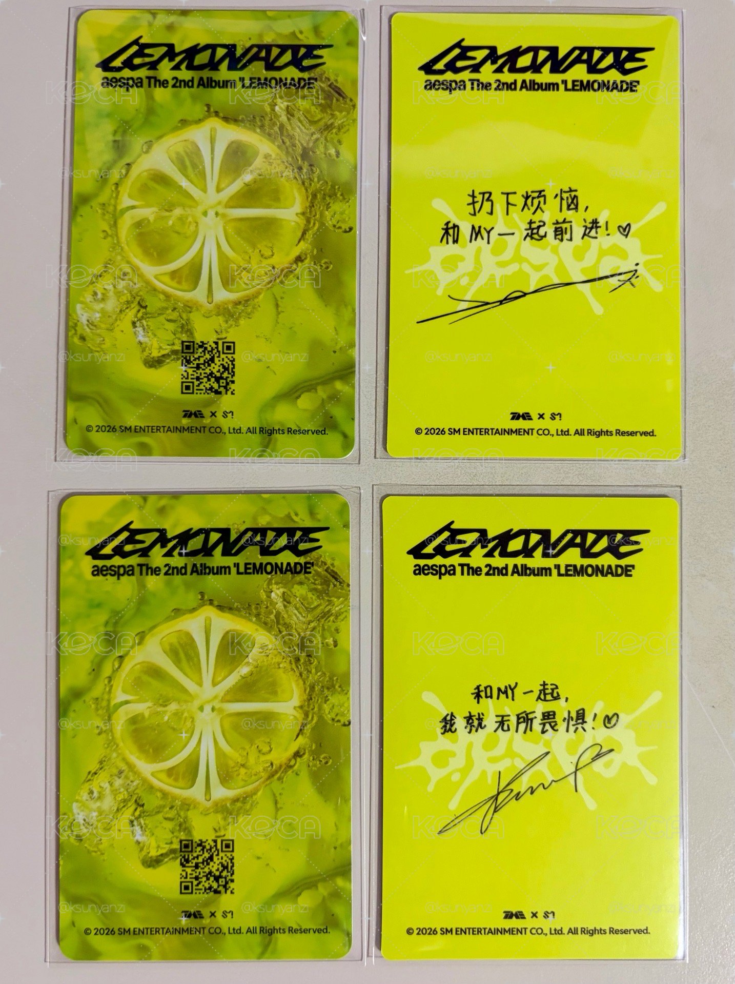 aespa QQ音樂 LEMONADE 正規二 SVIP超級會員限定小卡