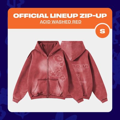 82WORLD : LA 外套 ZIP-UP (ACID WASHED RED)