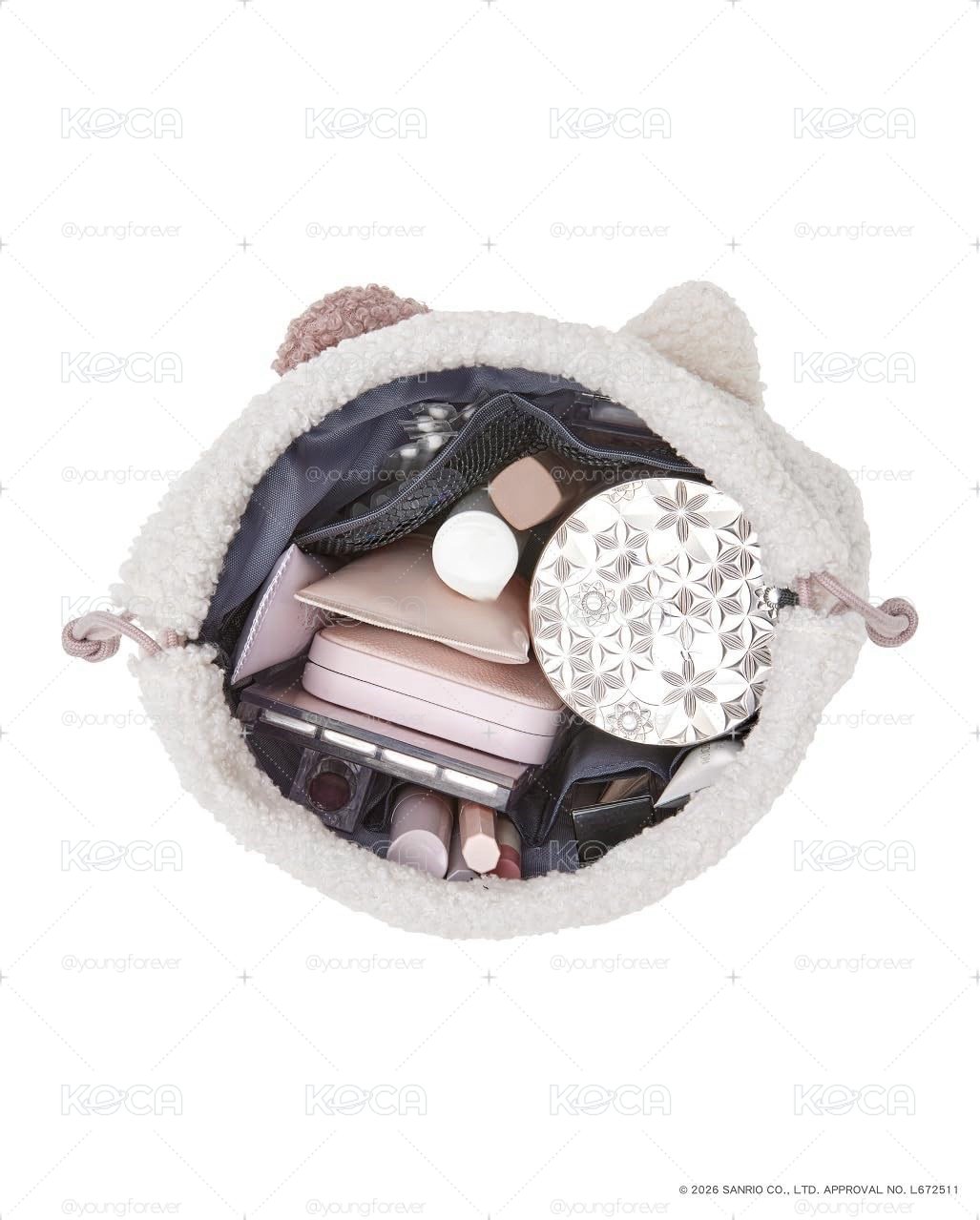 HELLO KITTYＸBRILMY可愛單品：束口化妝包（PALE PINK ver.）