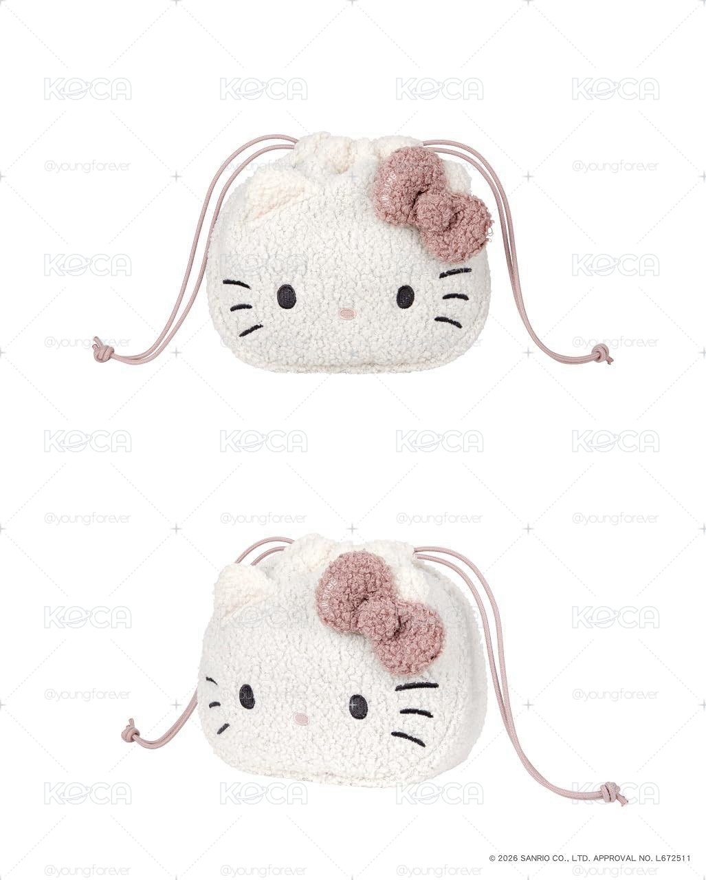 HELLO KITTYＸBRILMY可愛單品：束口化妝包（PALE PINK ver.）