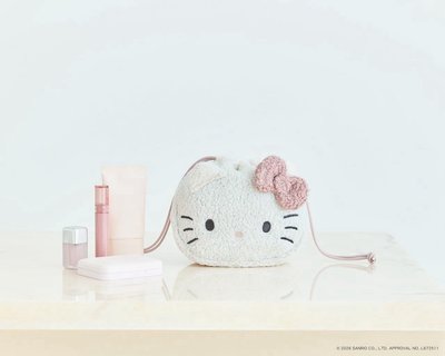 HELLO KITTYＸBRILMY可愛單品：束口化妝包（PALE PINK ver.）