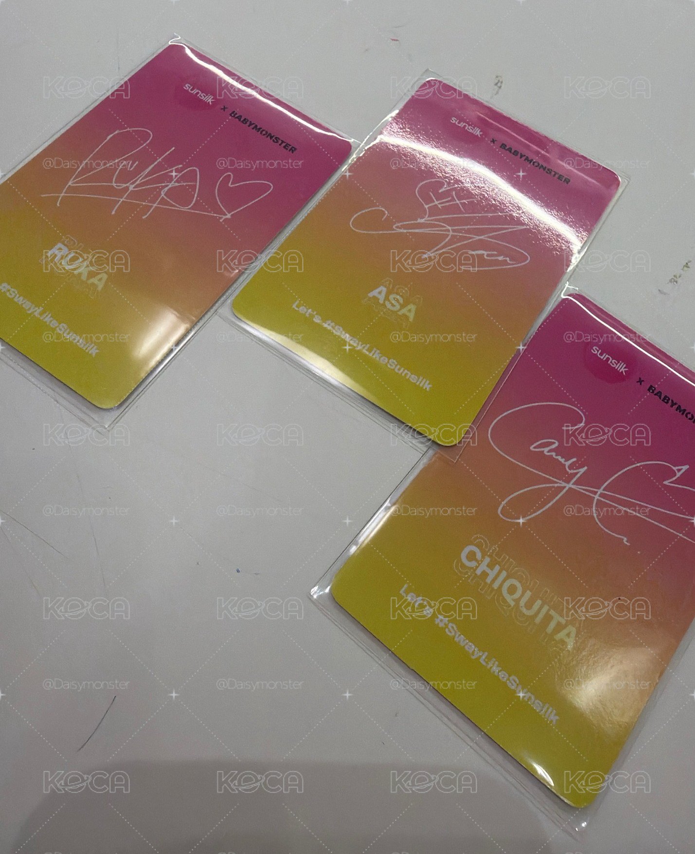 三張代言卡一起售                 不一定要買三張，想要其中一張也可以私訊