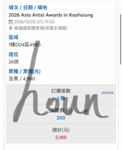 2026AAA 12/5 4980價位