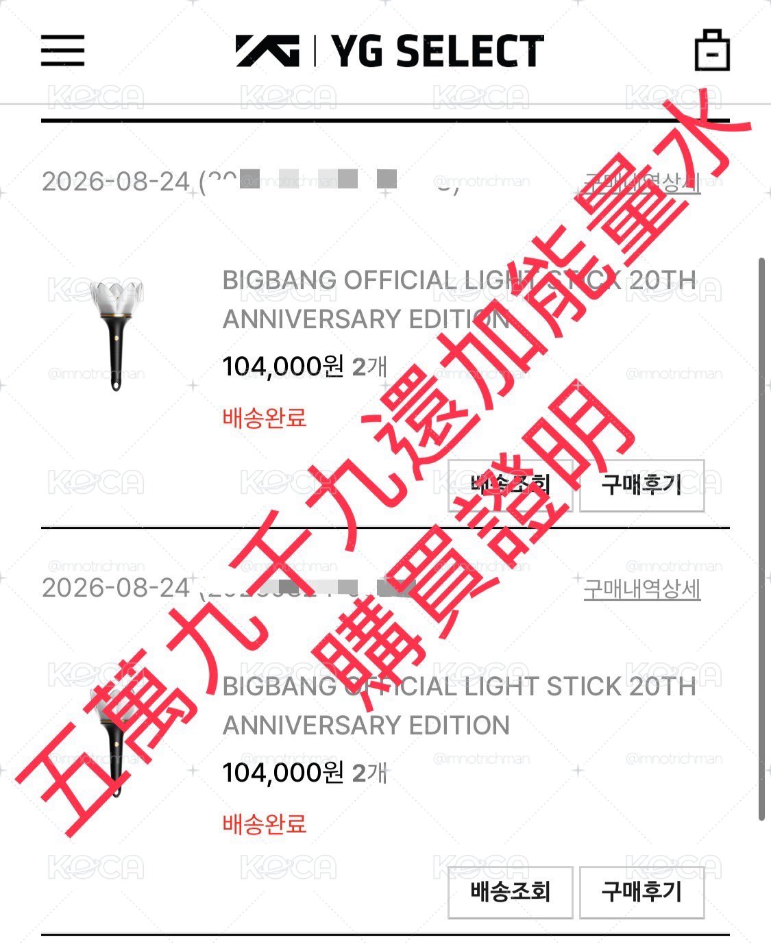 ［即將到貨 週一前可出貨］BIGBANG 20週年官方手燈 (全新未拆封）