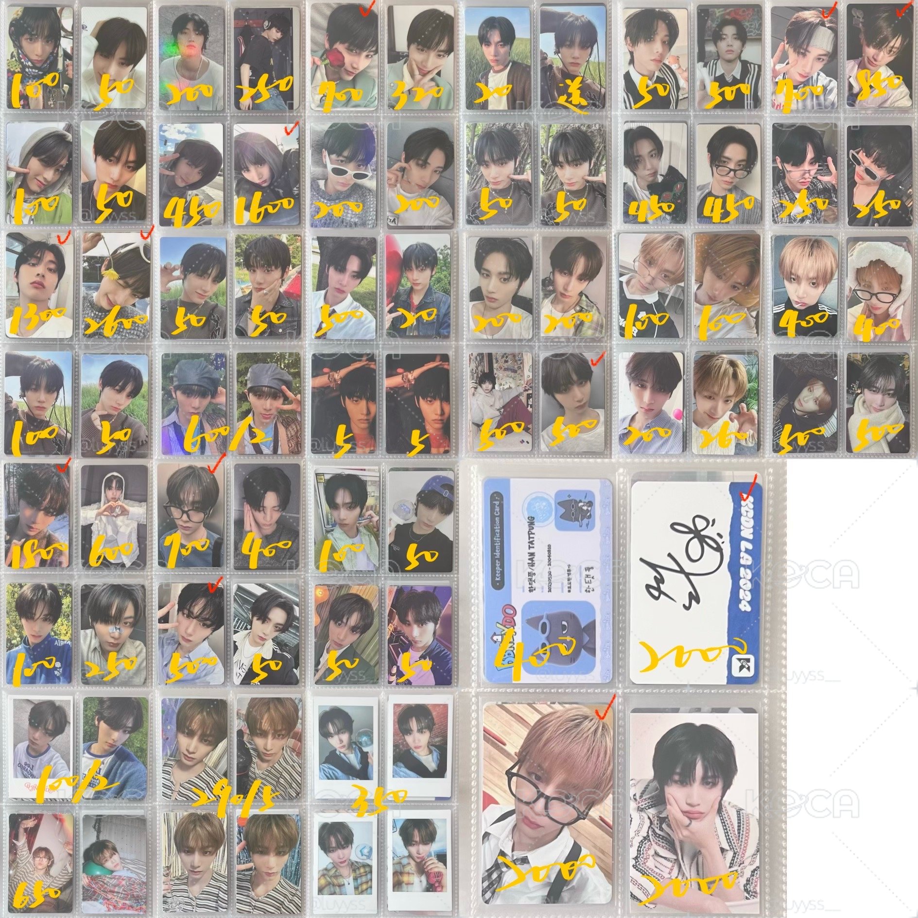 🐈‍⬛泰山盤 kcon la簽卡 小黃花 韓流 陽光 楠藝 校服 微店 m2b 兔耳 只今愛抽選 美網特典/官拍
