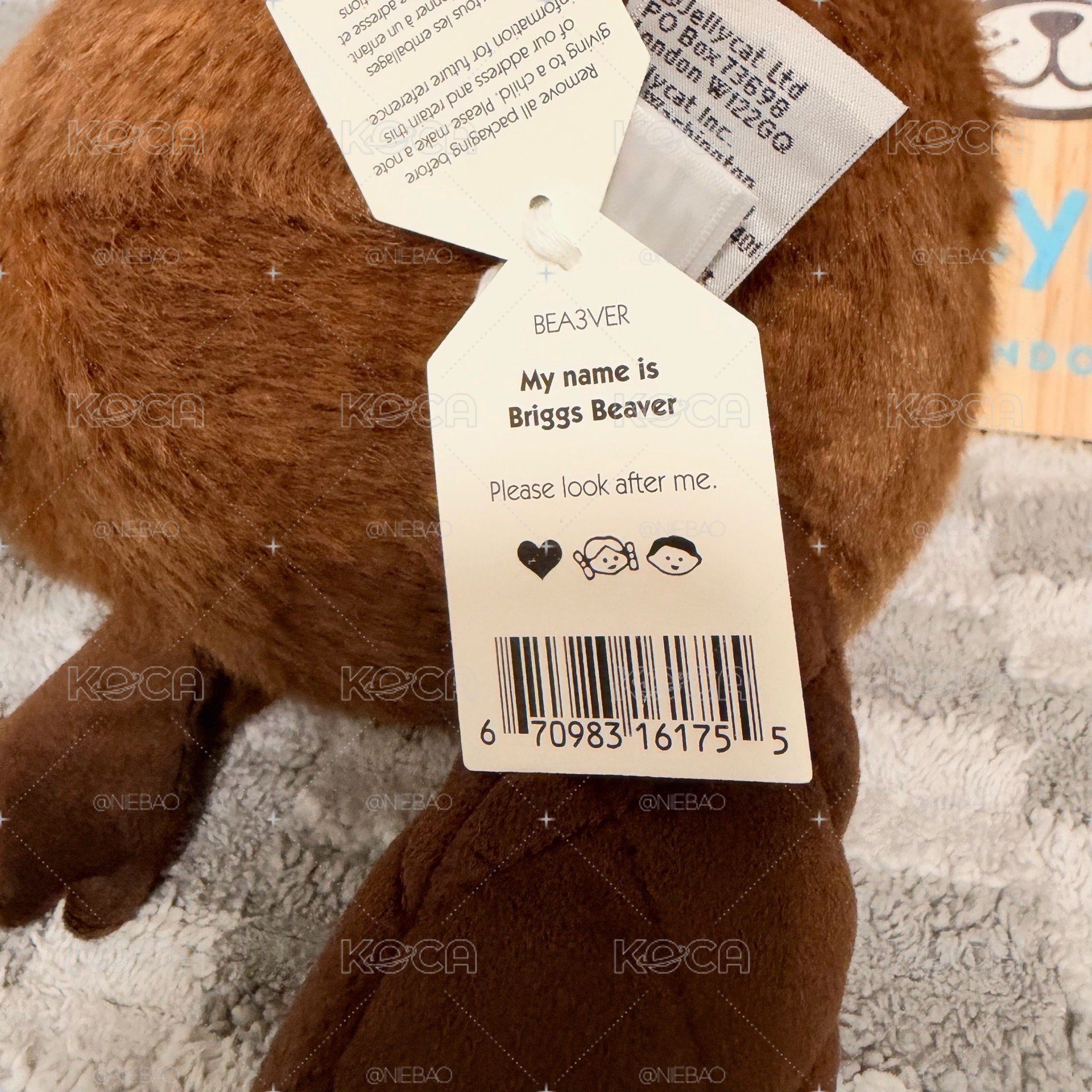 Jellycat*Briggs Beaver加拿大海狸娃娃