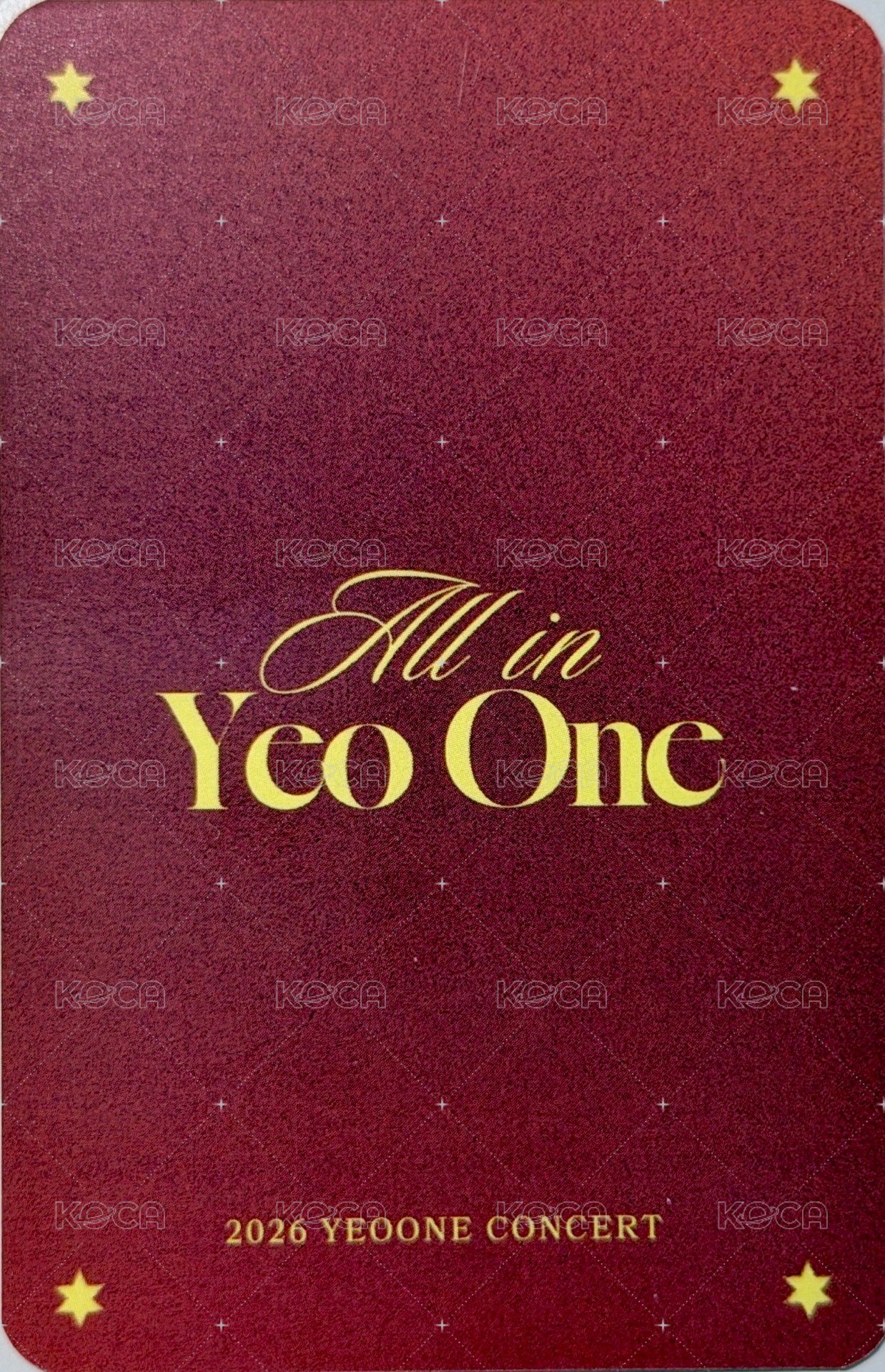 2026 YEOONE CONCERT <𝑨𝑳𝑳 𝑰𝑵 𝒀𝑬𝑶𝑶𝑵𝑬> Entry card / venue-limited card  Back