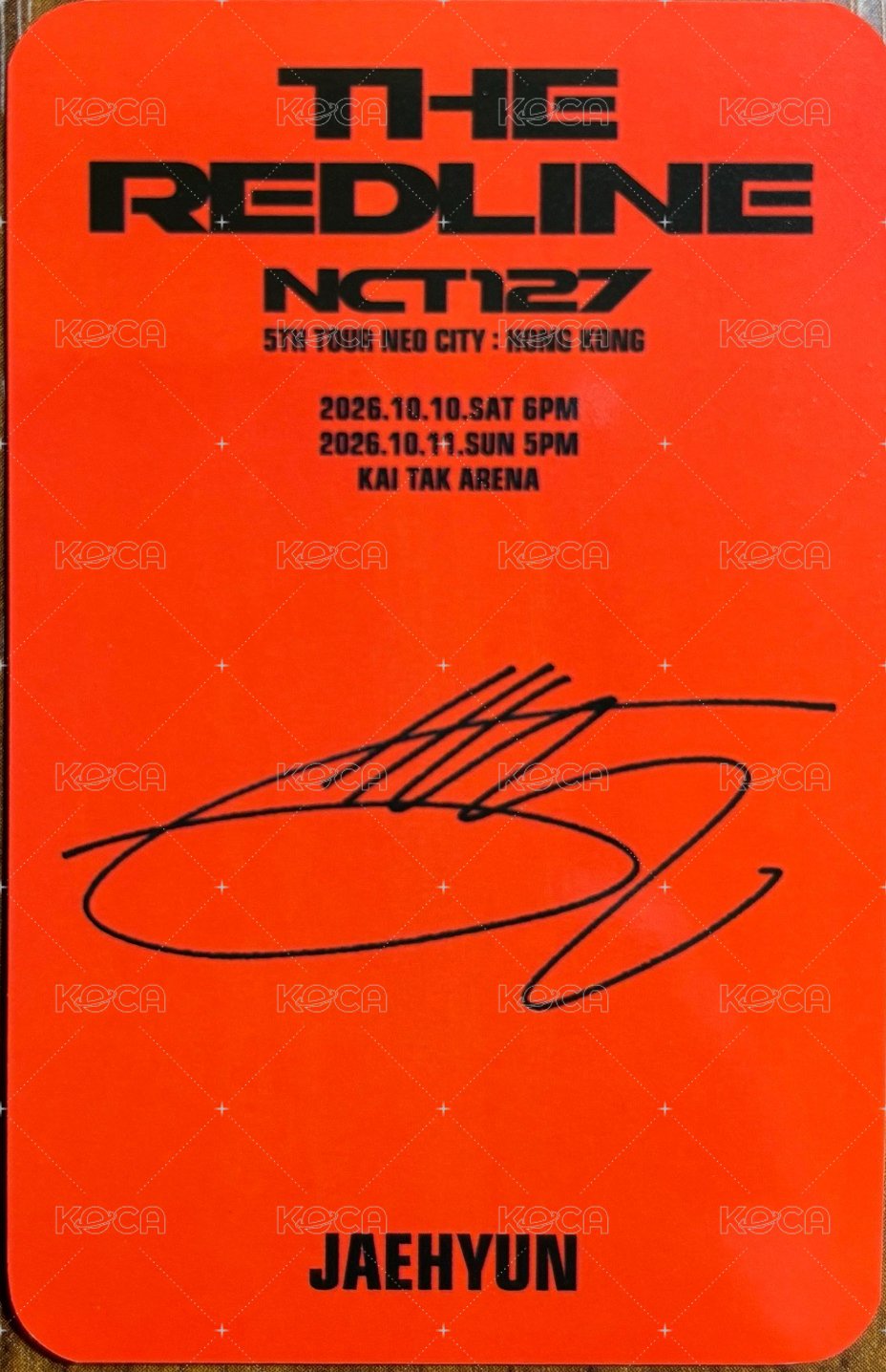五巡 香港 Entry card / venue-limited card  Back