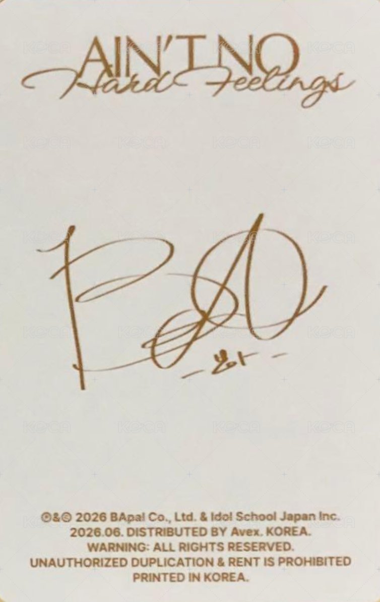 單曲四 Album photocard  Back