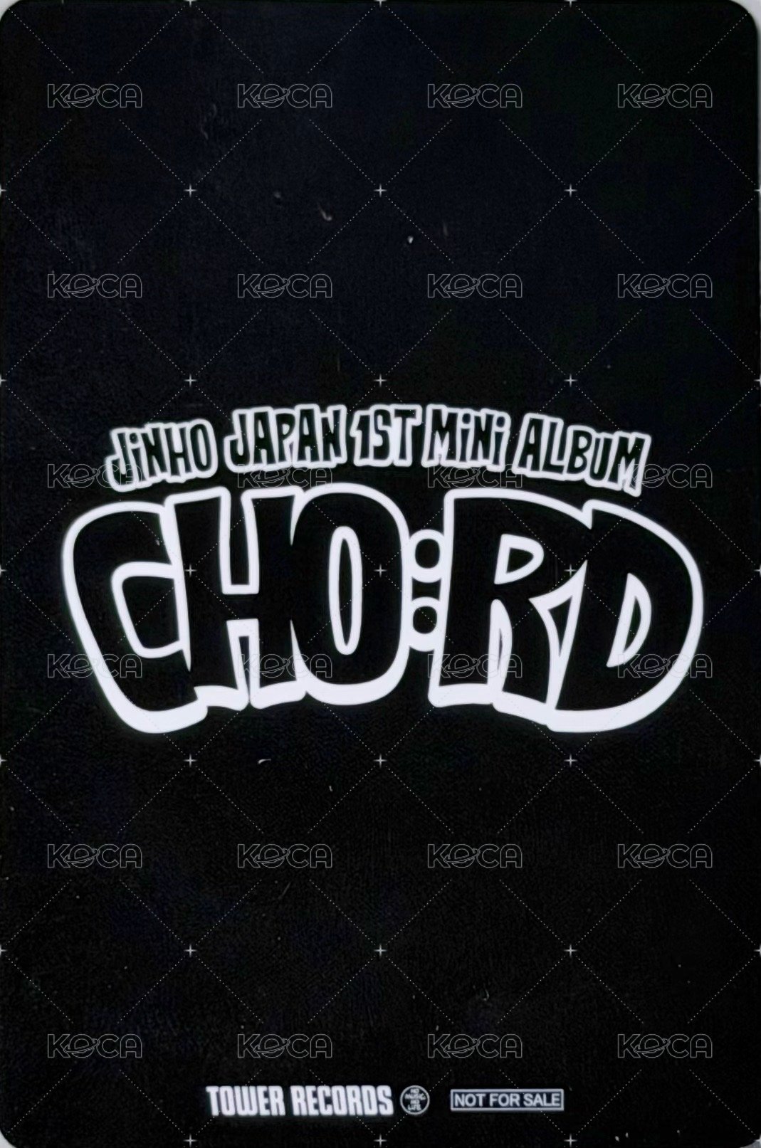 JINHO JAPAN 1st Mini Album 『CHO:RD』 塔店 Fansign card  Back