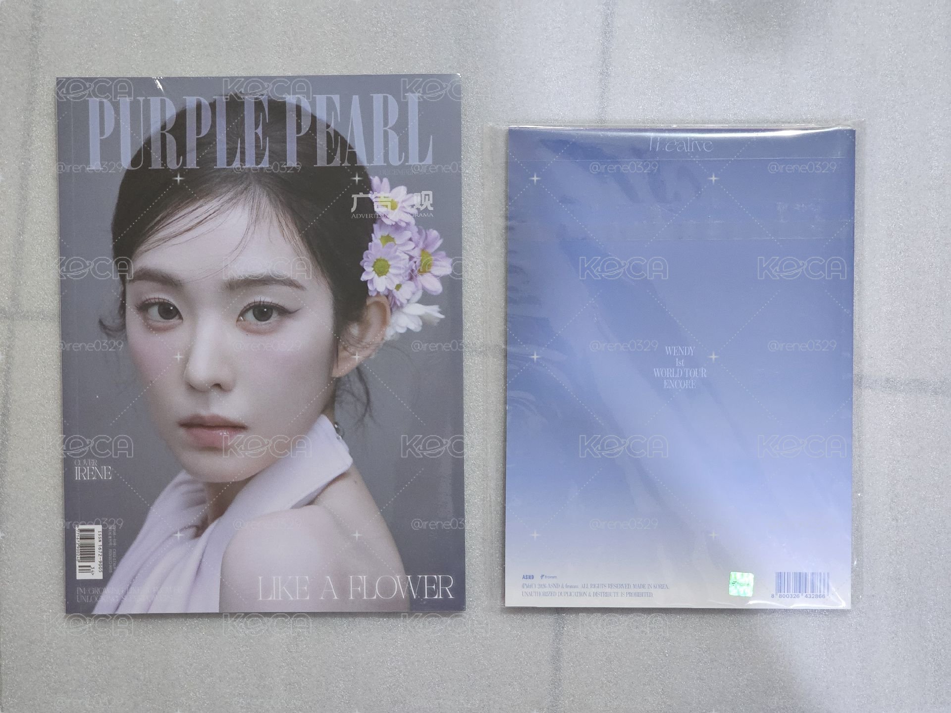 WENDY W:EALIVE 安可場 寫真集 +IRENE PURPLE PEARL 雜誌 