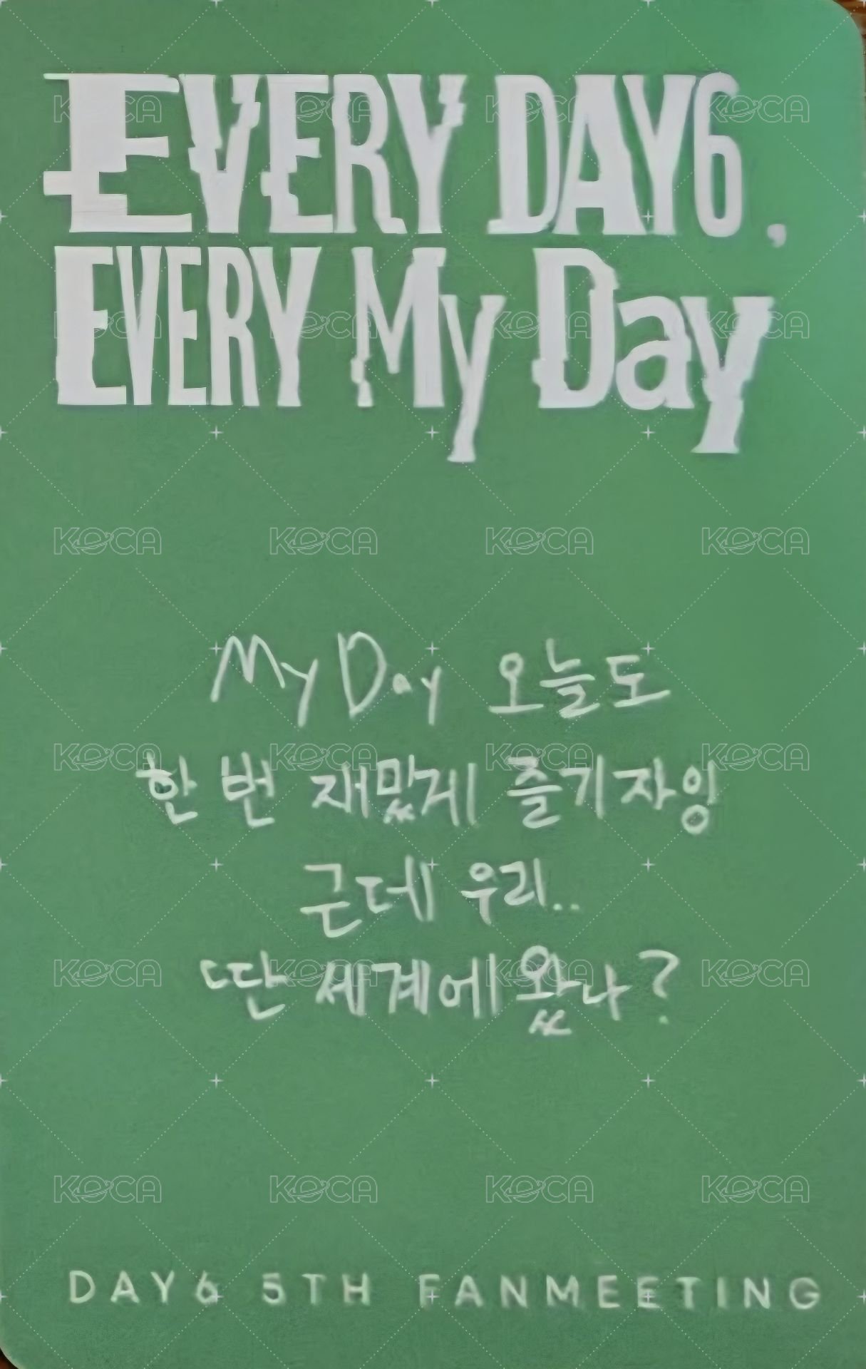 5th FM Day1 Entry card / venue-limited card  Back