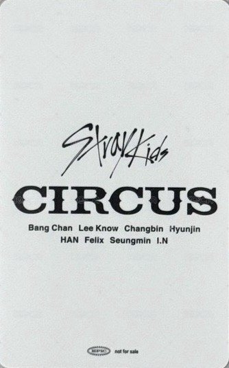 CIRCUS JYP JAPAN Fanclub 特典卡  背面