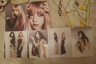 karina puss雜誌兩本+海報+粉髮中背柚