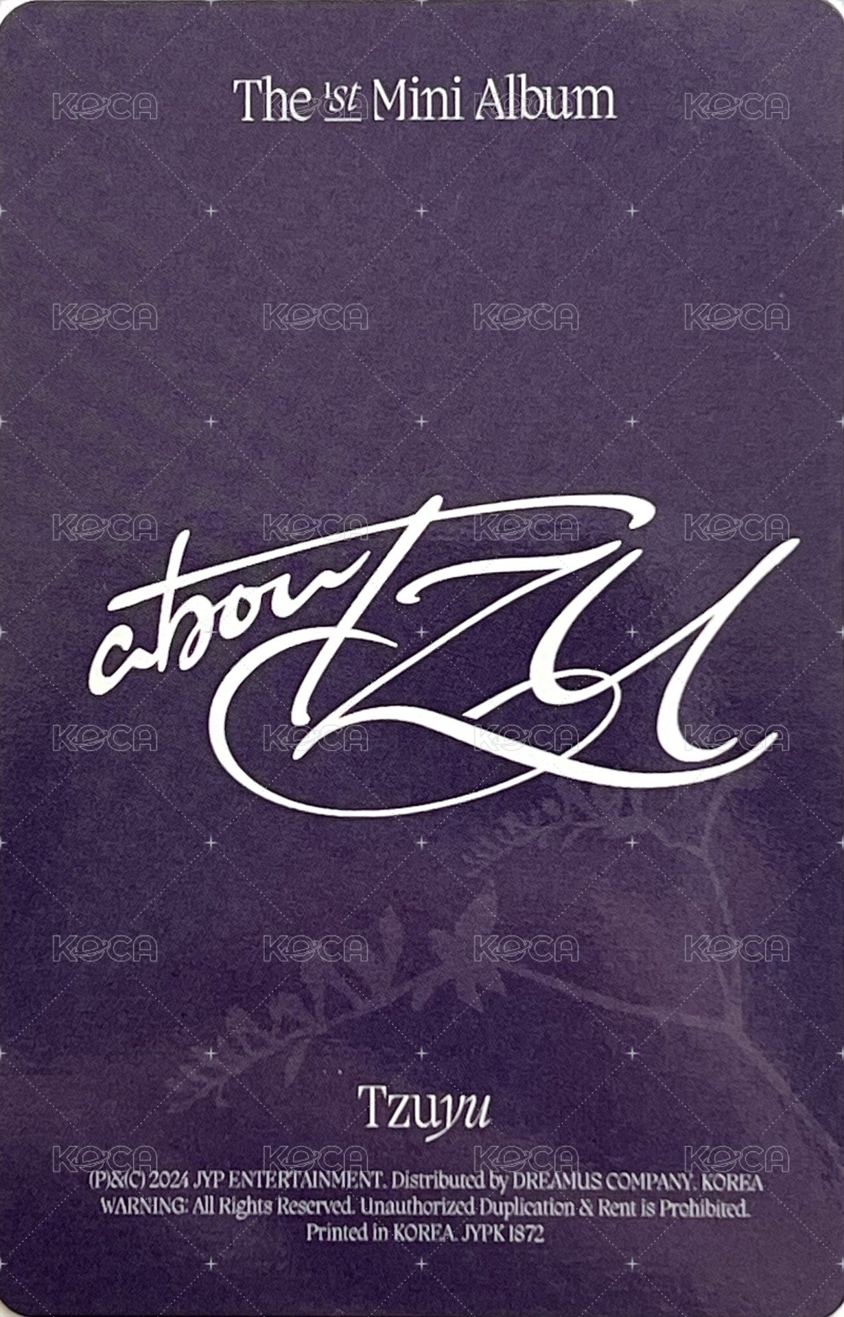 aboutTzu  專輯卡 Platform Nemo Ver 背面