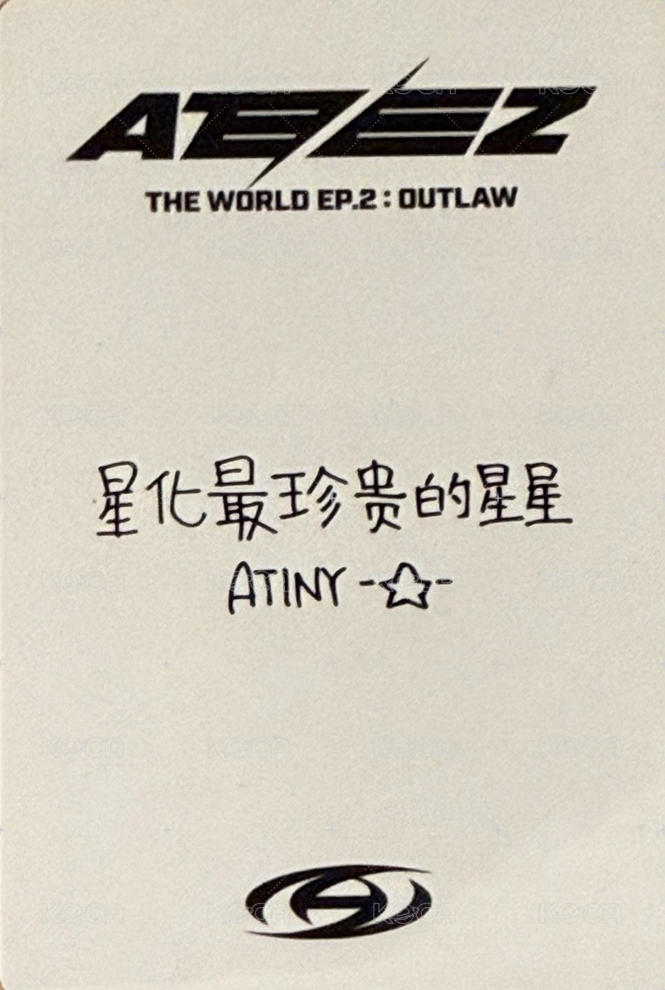 OUTLAW yzy 特典卡  背面