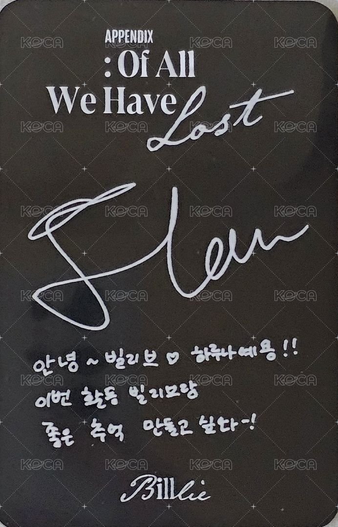 專輯卡 Billlie Of All We Have Lost - 專卡 背面