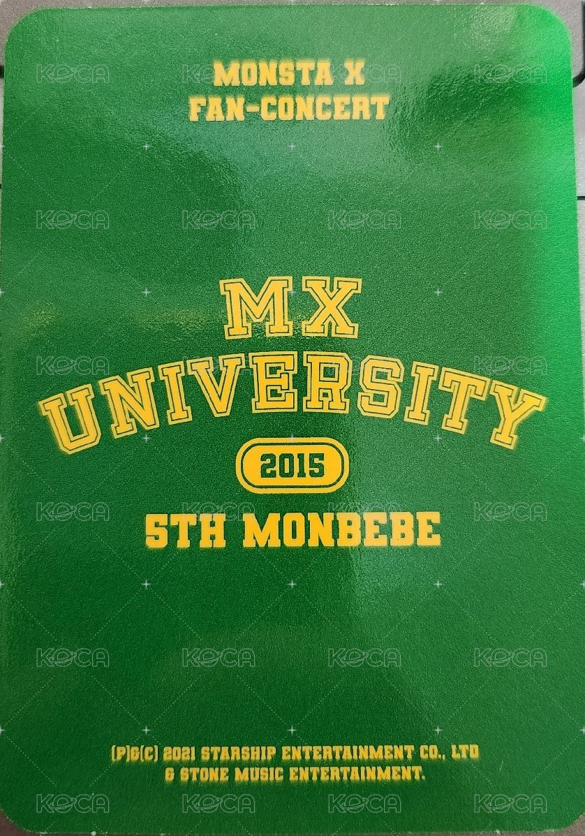 monbebe 5期fc 演唱會 DVD / CD 卡  背面