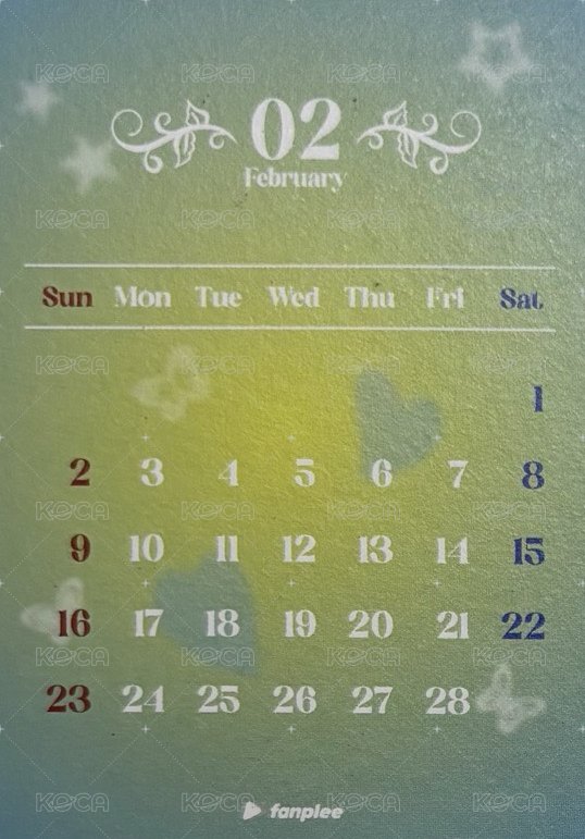 2025年曆 fp 特典卡 月曆卡 背面