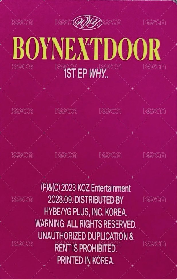 WHY.. target 特典卡 抱小熊 5 背面