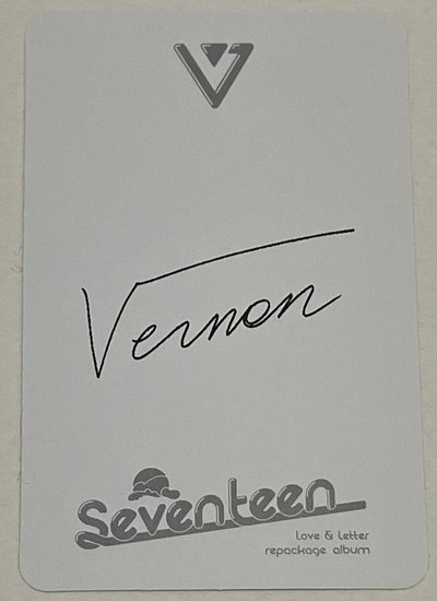 Vernon 瀚率 正ㄧ後續 小卡 love & letter repackage