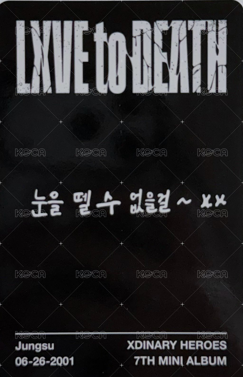 LXVE to DEATH 專輯卡 nemo ver. 背面