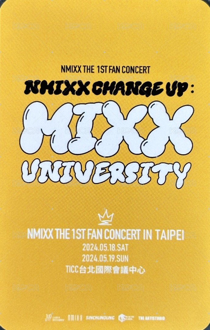 MIXX UNIVERSITY 入場卡 / 場限卡 台北Day1 薛 背面