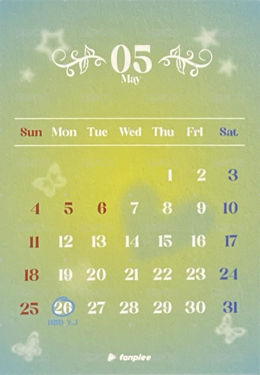 2025年曆 fp 特典卡 月曆卡 背面