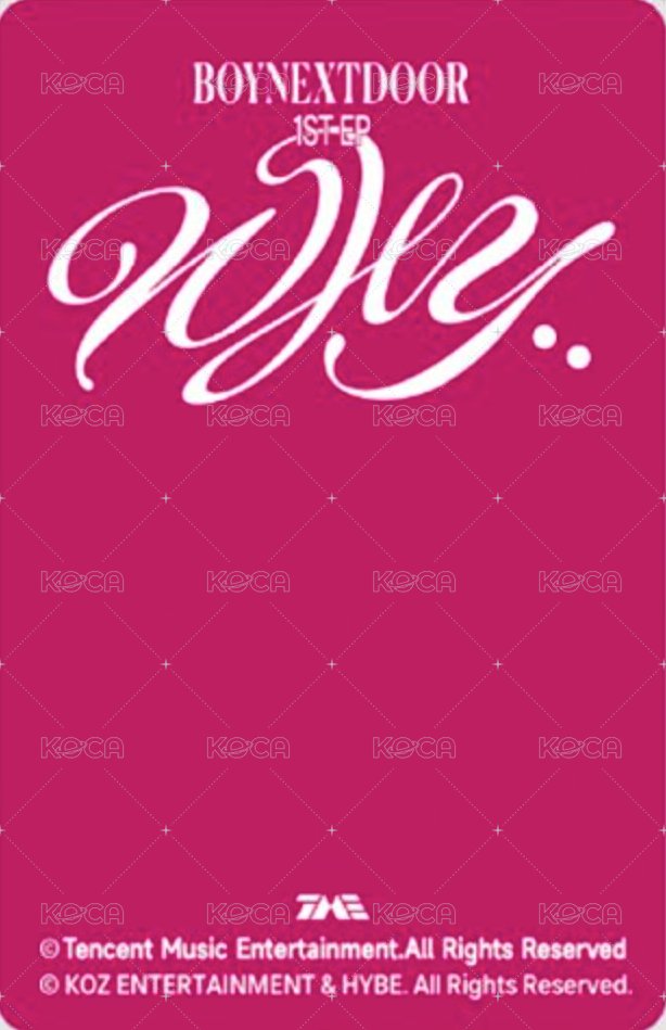 WHY.. QQ音樂 新專造型卡 星光卡 B 背面