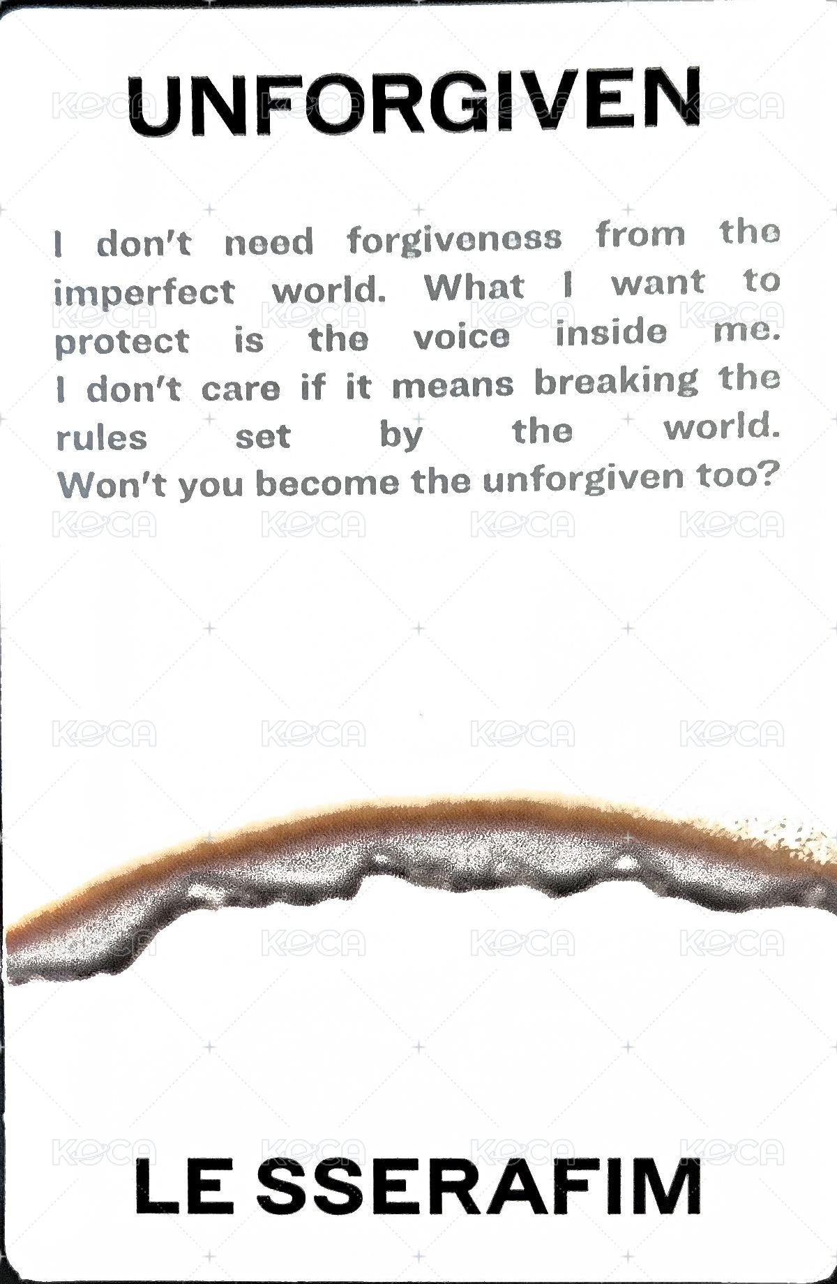 UNFORGIVEN 專輯卡  背面