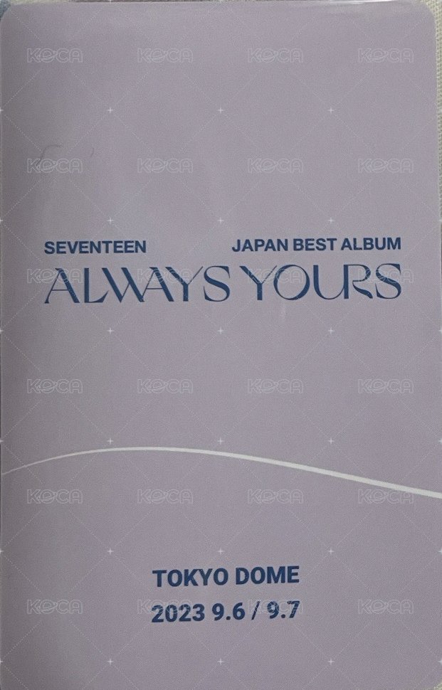 ALWAYS YOURS 日咖 東京 入場卡 / 場限卡  背面