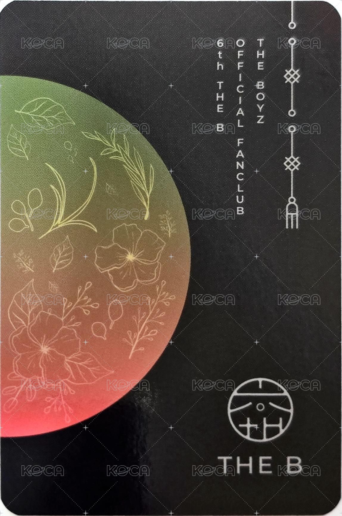 THE BOYZ OFFICIAL FANCLUB [THE B] 67| 會員禮卡  背面