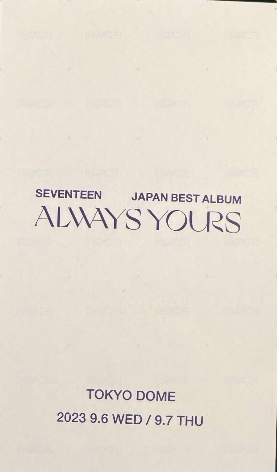 ALWAYS YOURS 環球 入場卡 / 場限卡 東京場限 背面