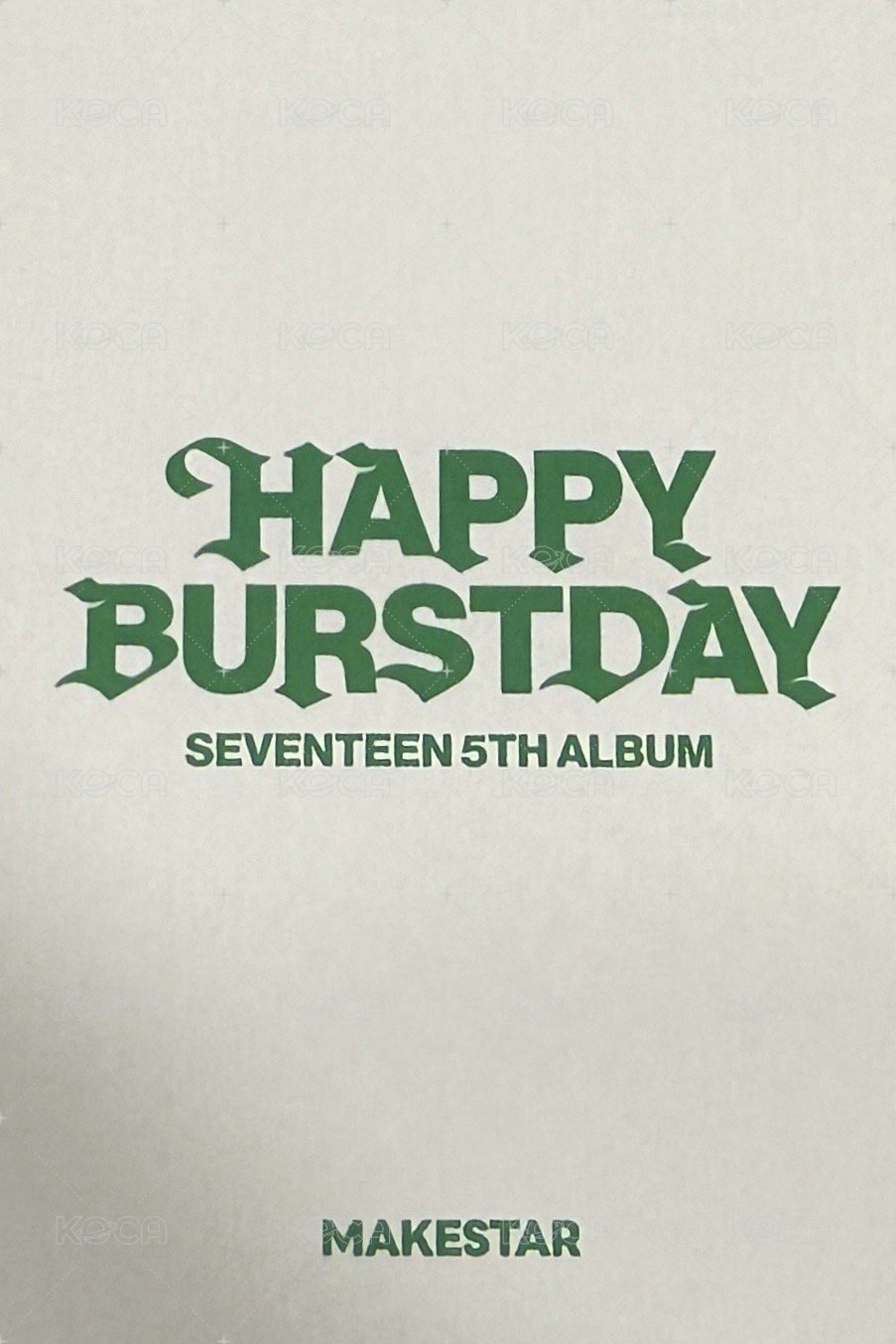 正五 ms 預售 特典卡  背面