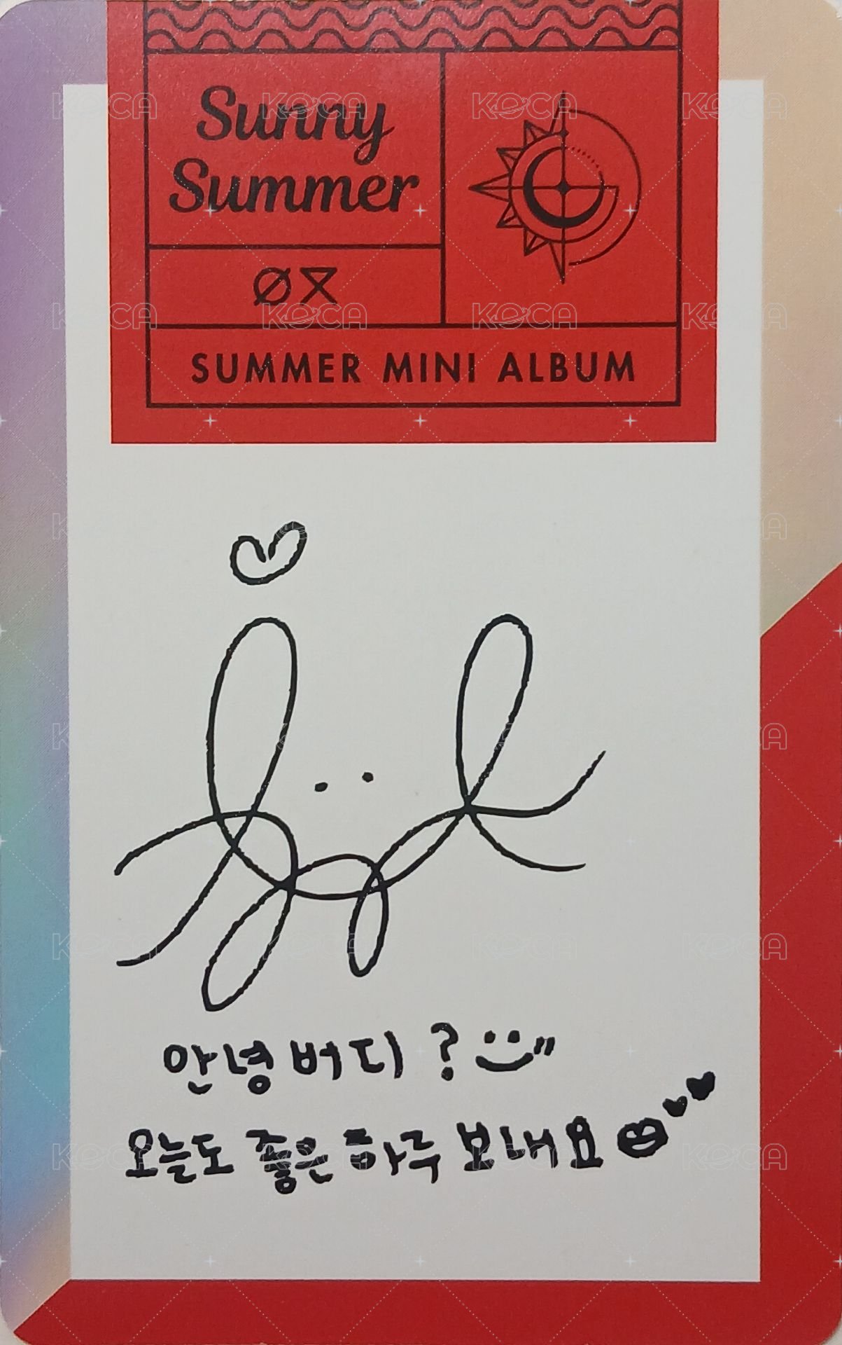 夏日專 專輯卡 紅版 sunny ver. 背面