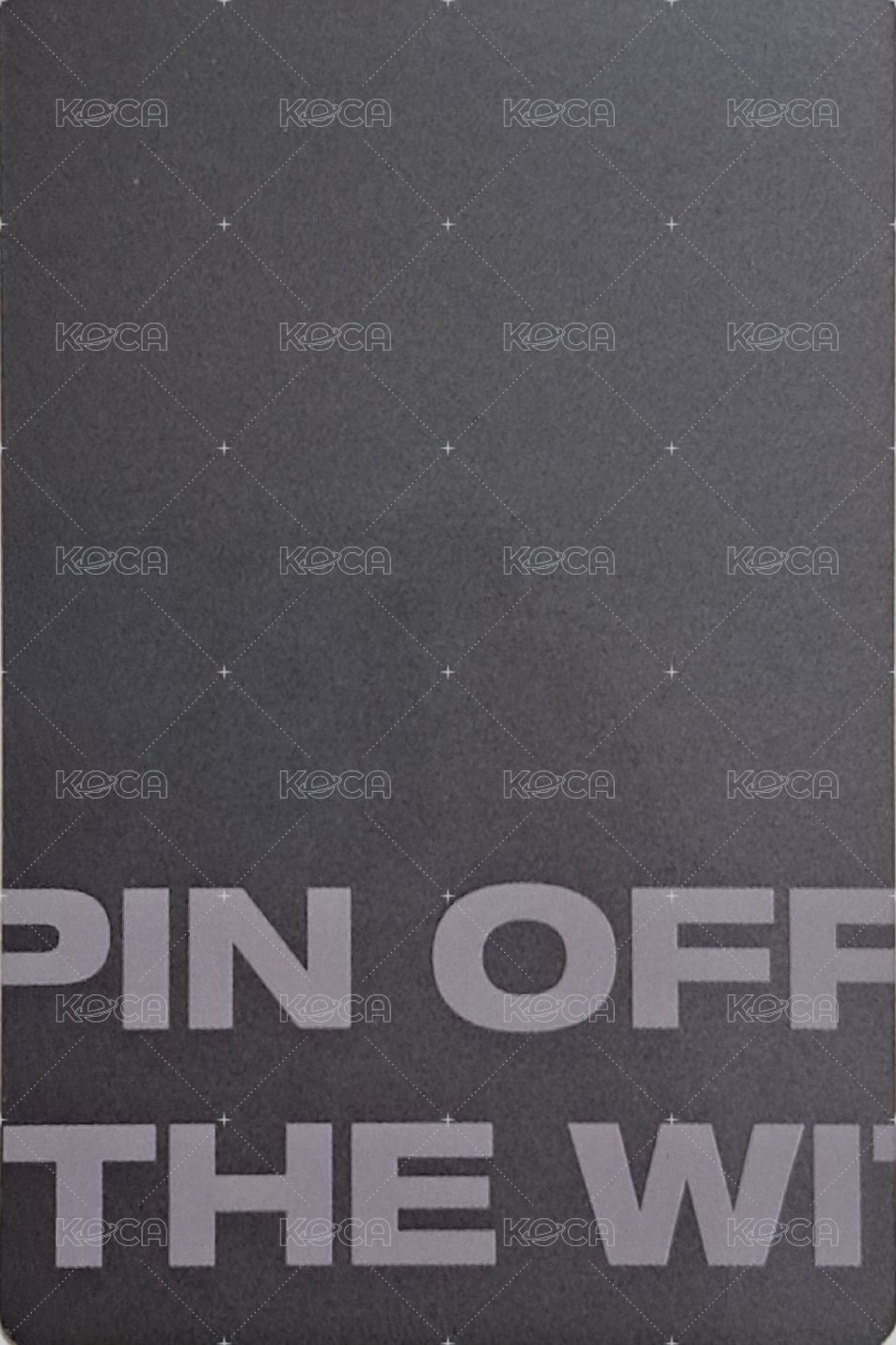 SPIN OFF : FROM THE WITNESS 專輯卡 POCA A & Z ver. 背面