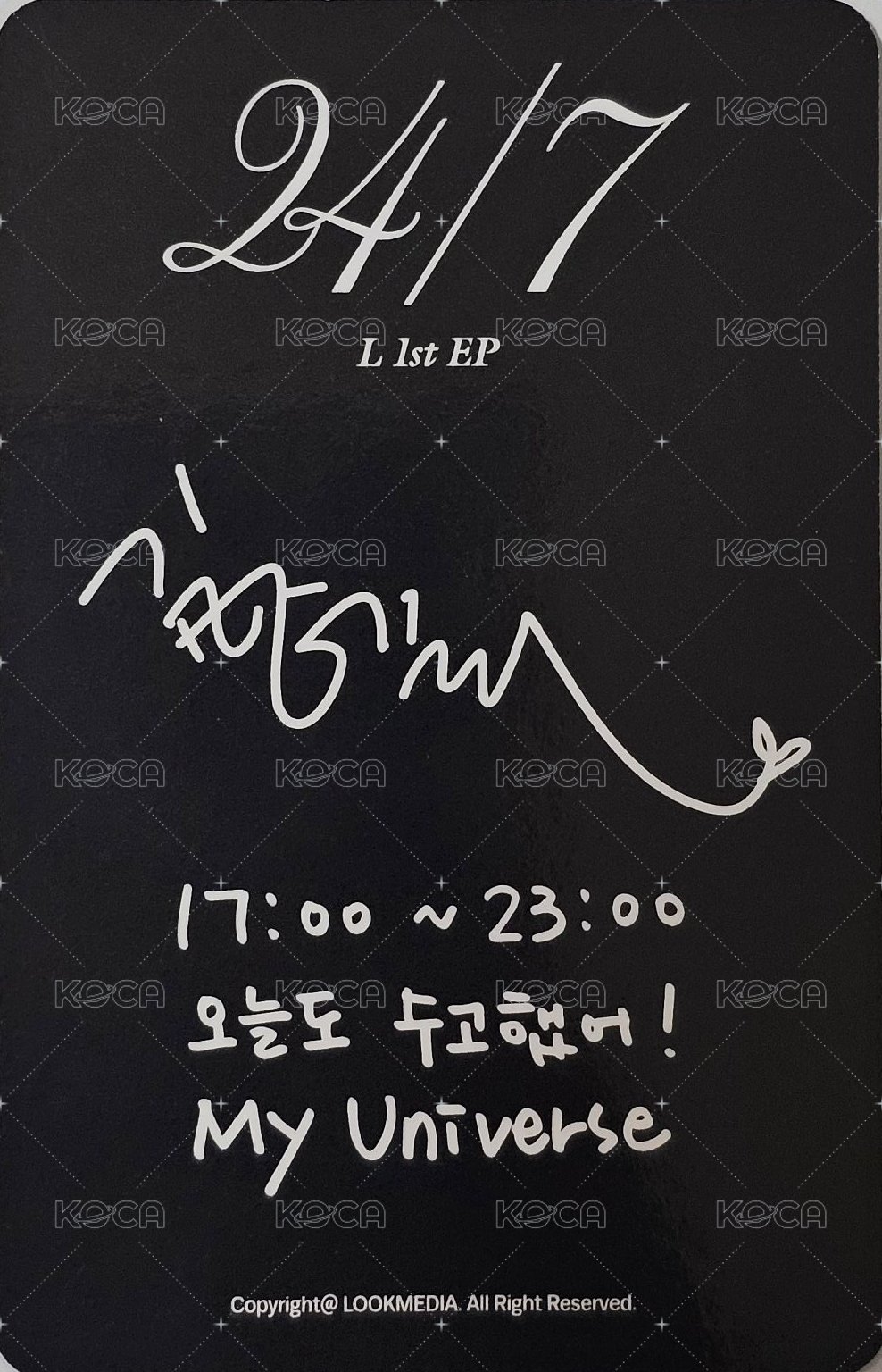 24/7 專輯卡 NIGHT ver 背面