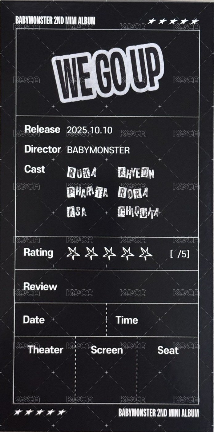 WE GO UP k4 預售 特典卡 票根 背面