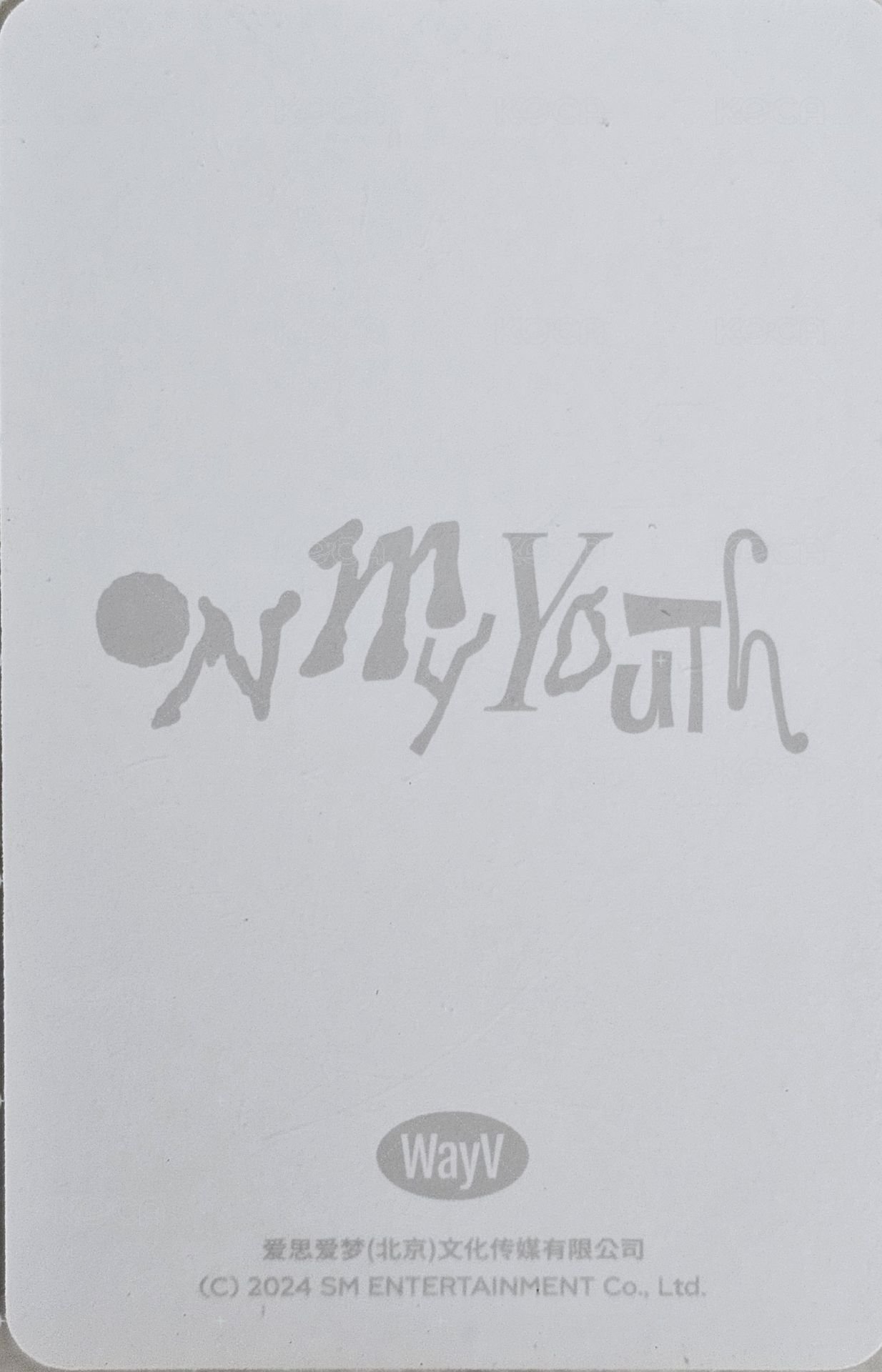 On My Youth 遺憾效應 周邊卡 OMY週邊特典 - 閃卡 背面