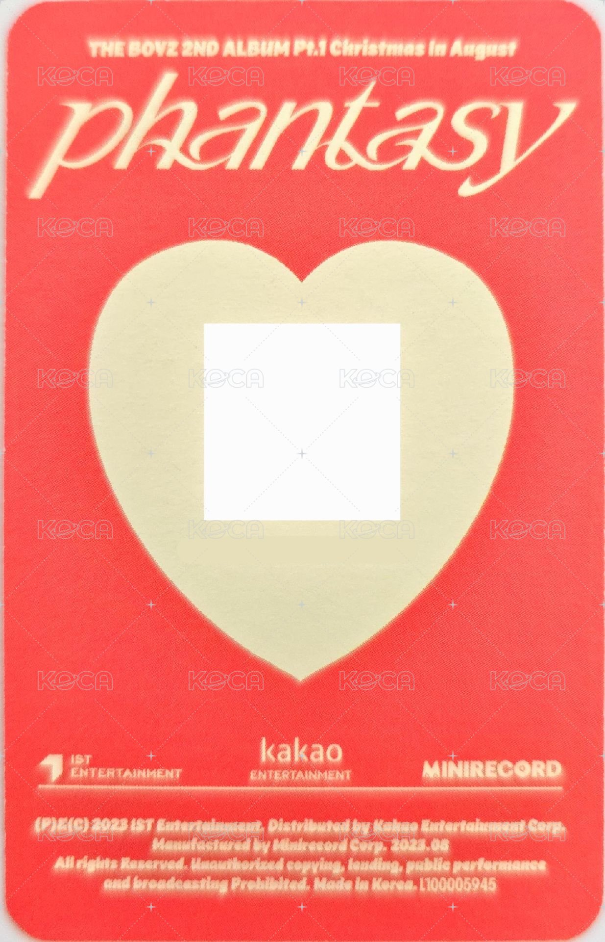 PHANTASY Pt.1 Christmas In August 專輯卡  背面