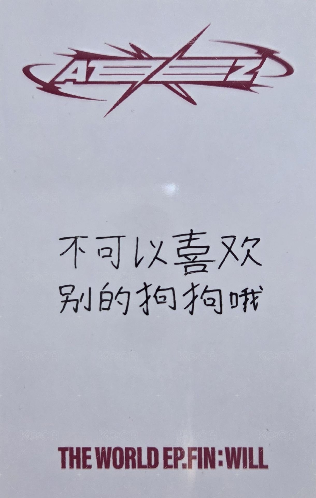 Will yzy 1.0 特典卡  背面